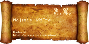 Mojzsis Míra névjegykártya
